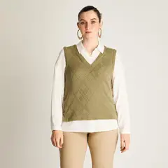LORENZO DI PONTTI - Polera Verde Estilo Doble Pieza