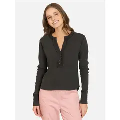 RIP CURL - Polera ML Moonpath Negro Mujer - Negro