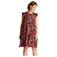 LORENZO DI PONTTI - Vestido Corto Magenta No Elasticado Sin Forro Calce Holgado