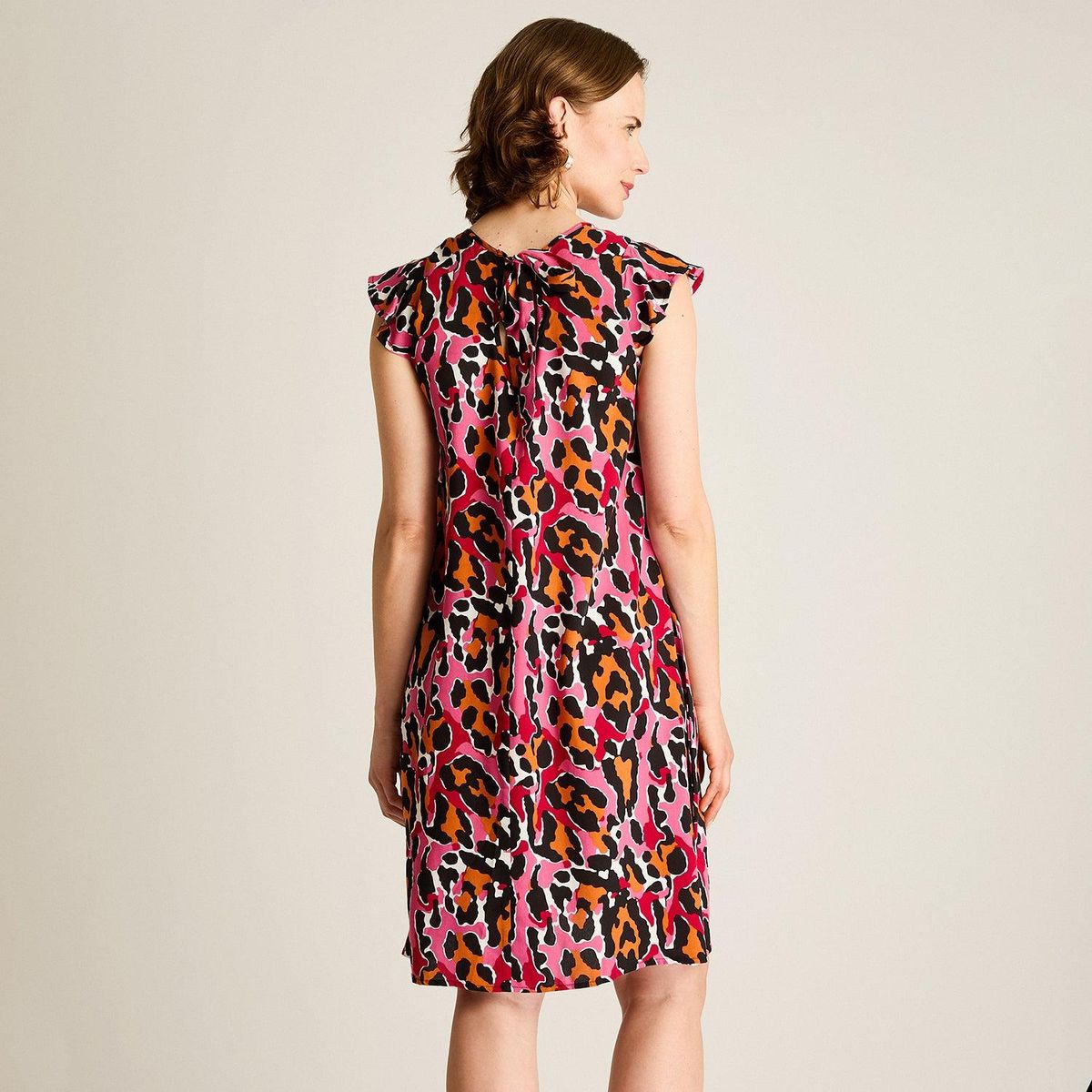 LORENZO DI PONTTI - Vestido Corto Magenta No Elasticado Sin Forro Calce Holgado