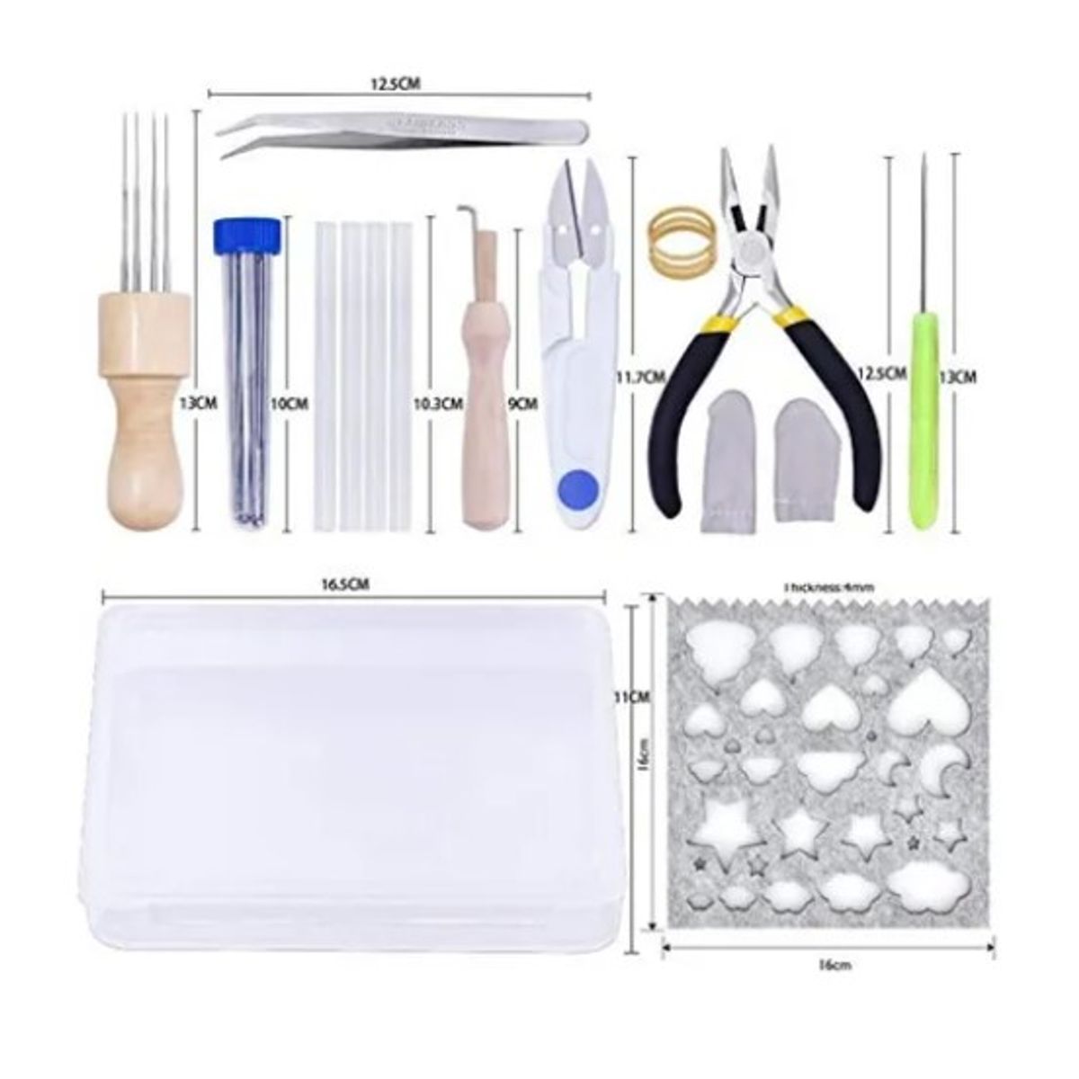 OFERTABKN - Kit 50 Vellón Lanas Fieltro Agujas Needle Felting Accesorios