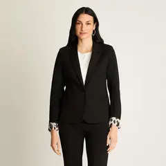 LORENZO DI PONTTI - Blazer Negro con Detalle Animal Print