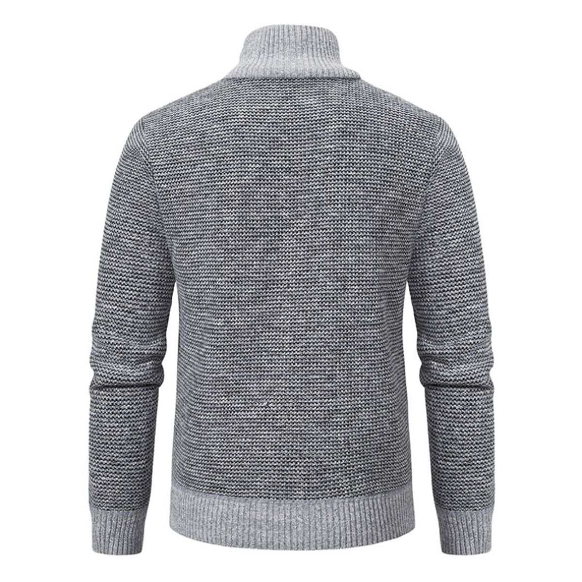 GIOIO - Cárdigan Hombre Tejido Grueso Cuello Alto Forro Polar Urbano Liso​