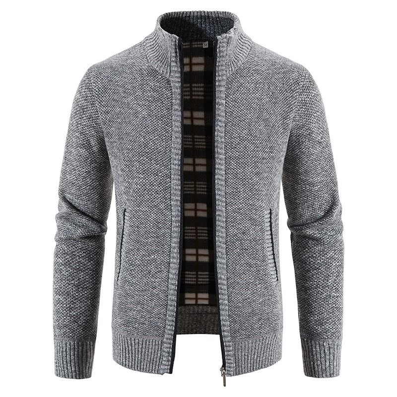 GIOIO - Cárdigan Hombre Forro Polar Tejido Grueso Cuello Alto Corte Urbano​