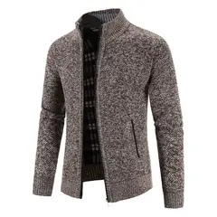GIOIO - Cárdigan Hombre Forro Polar Tejido Grueso Cuello Alto Corte Urbano​