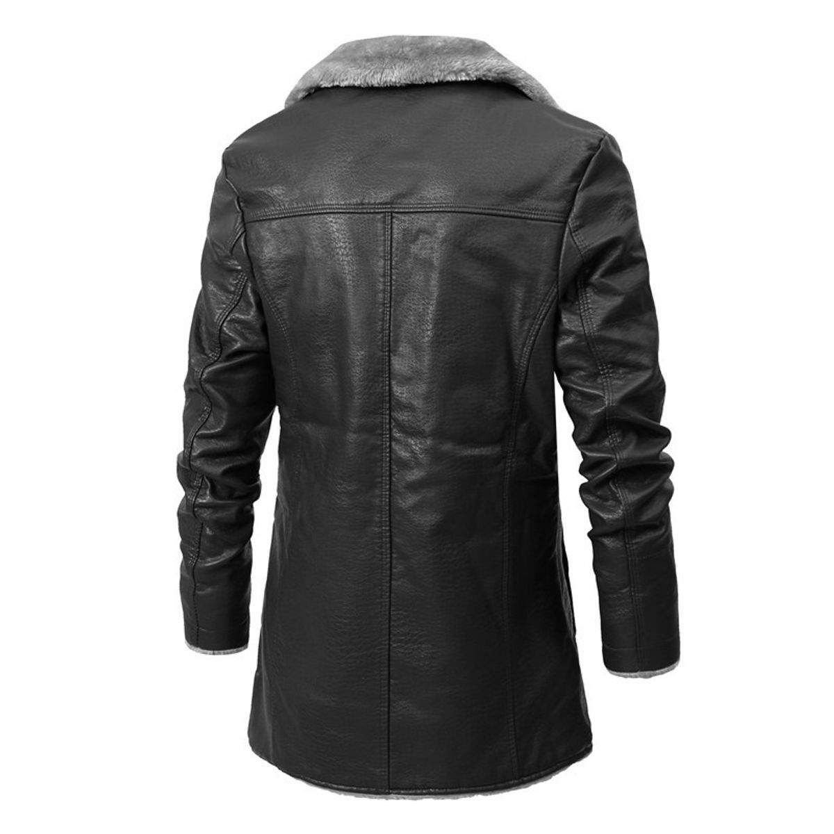 GIOIO - Abrigo Hombre Sintético Premium Medio Largo Solapa Polar Urbano Elegante​
