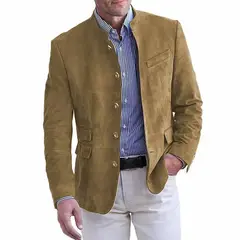 GIOIO - Saco Hombre Urbano Mezcla Lana Largo Medio Diario Elegante​