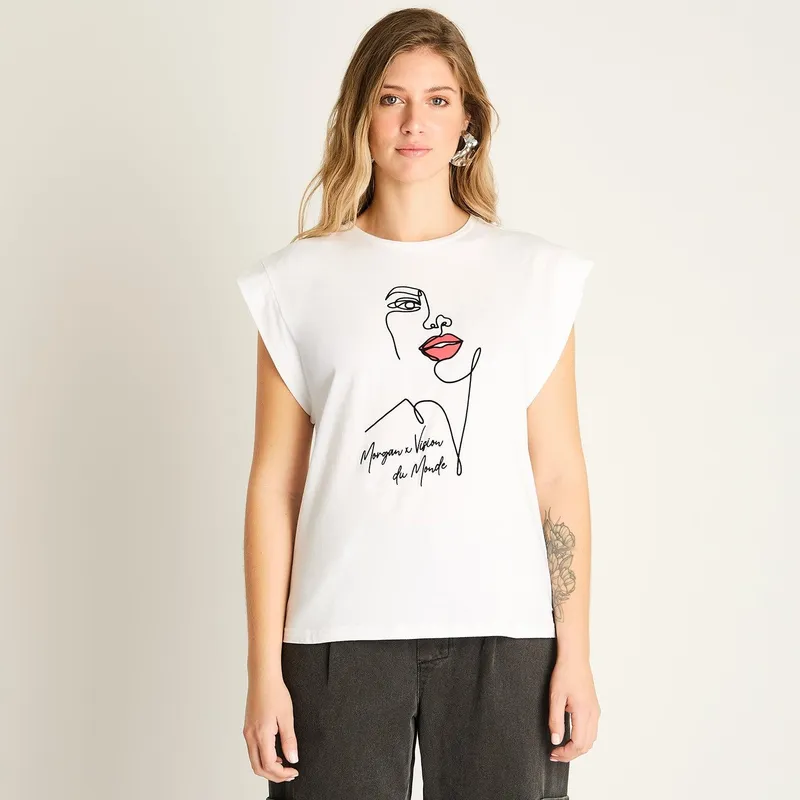 LORENZO DI PONTTI - Polera Crudo con Estampado