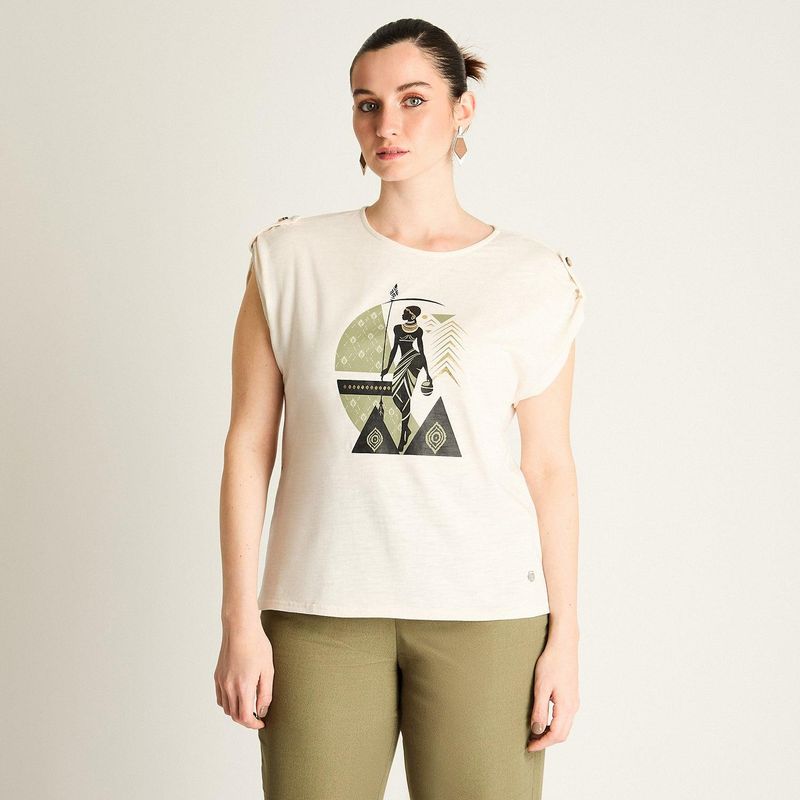 LORENZO DI PONTTI - Polera Arena con Estampa Tribal
