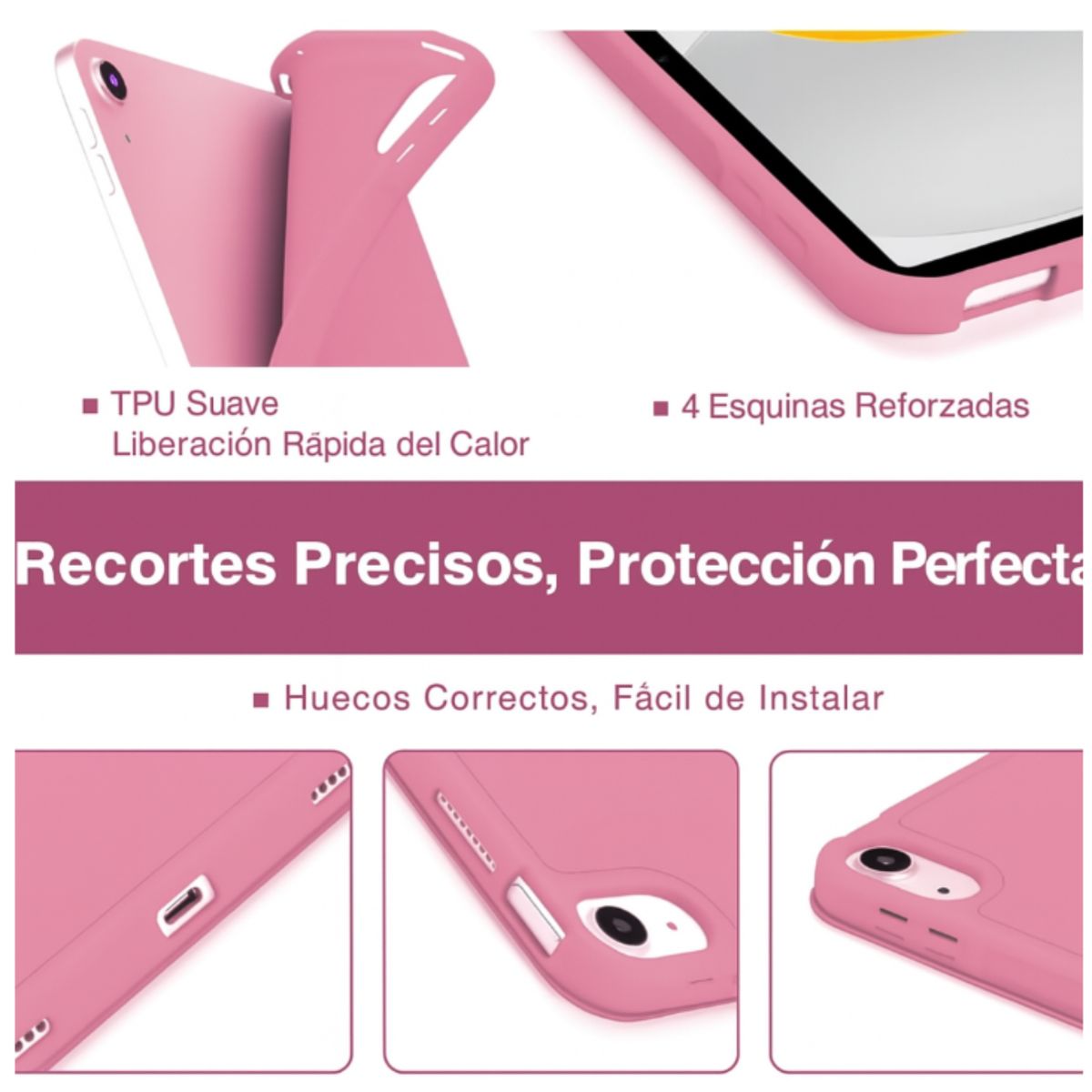GENERICO - Fundas Smart Cover Para iPad 10.9 Decima 2022 Rosa