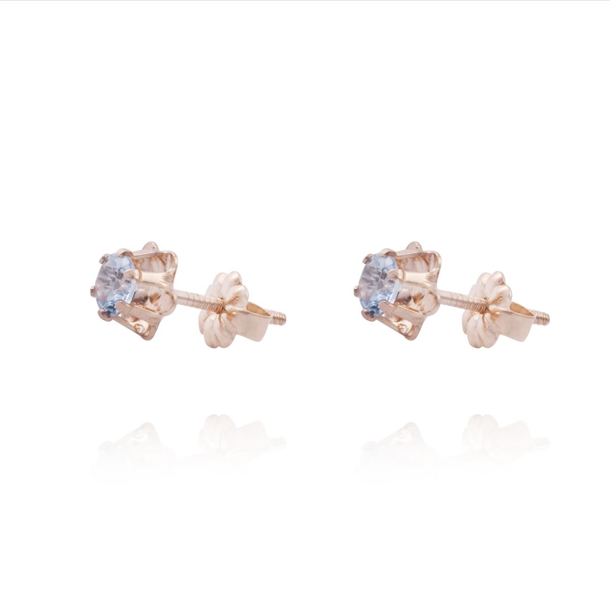 JB JOYAS BARON - Aros en Oro Miel 18kt Agua Marina 4mm