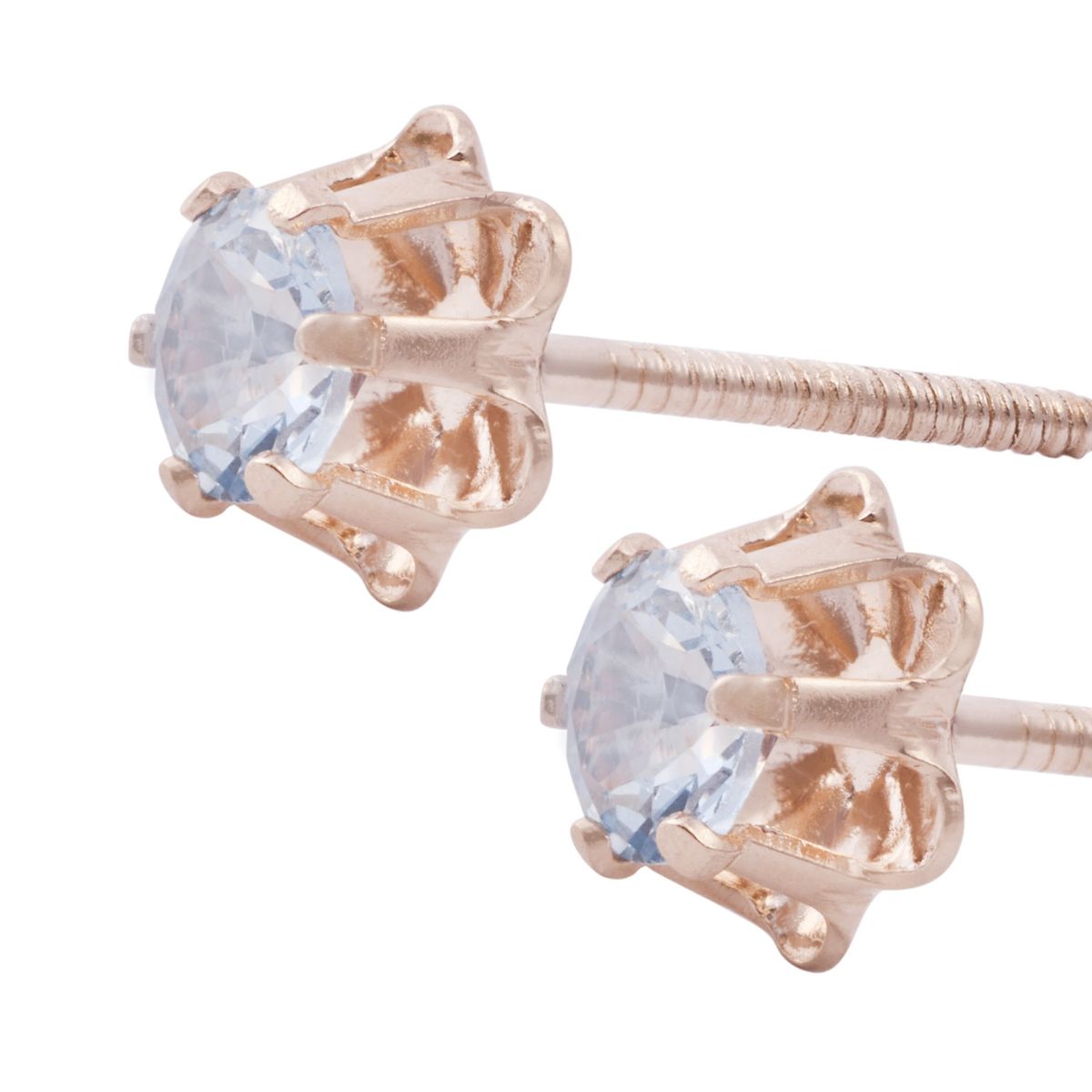 JB JOYAS BARON - Aros en Oro Miel 18kt Agua Marina 4mm