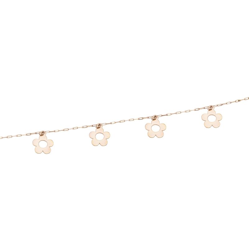 JB JOYAS BARON - Pulsera en Oro Miel 18kt Margaritas Colgantes
