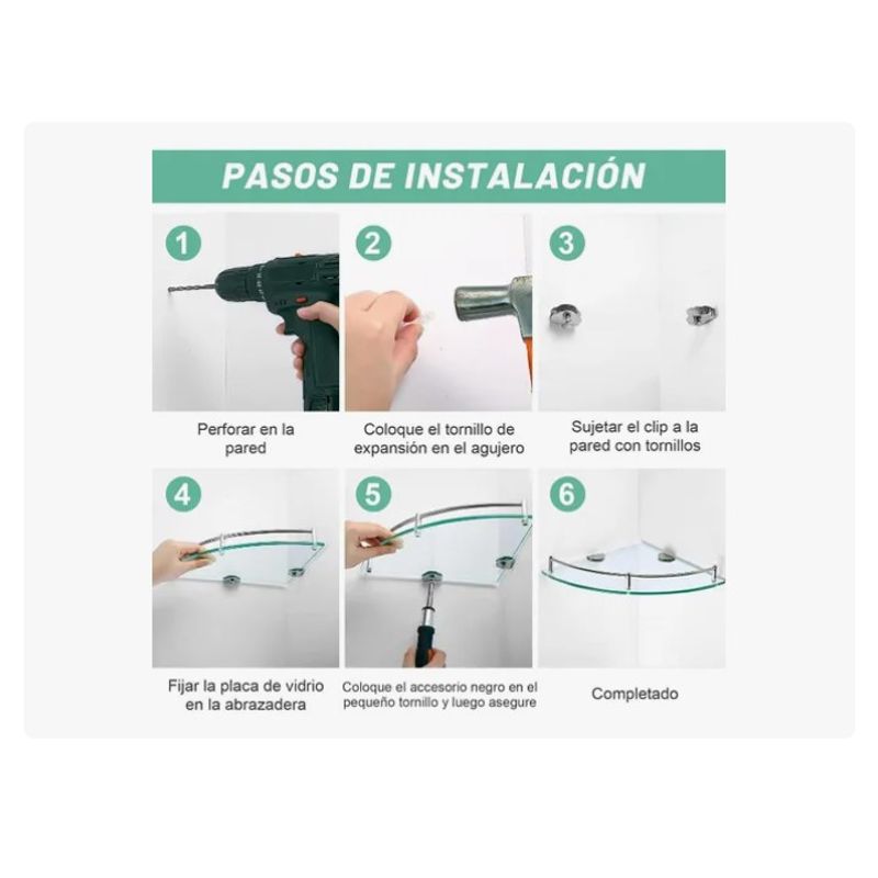 OFERTABKN - Pack 4 Organizador Repisa Esquineras De Vidrio Ducha Estante