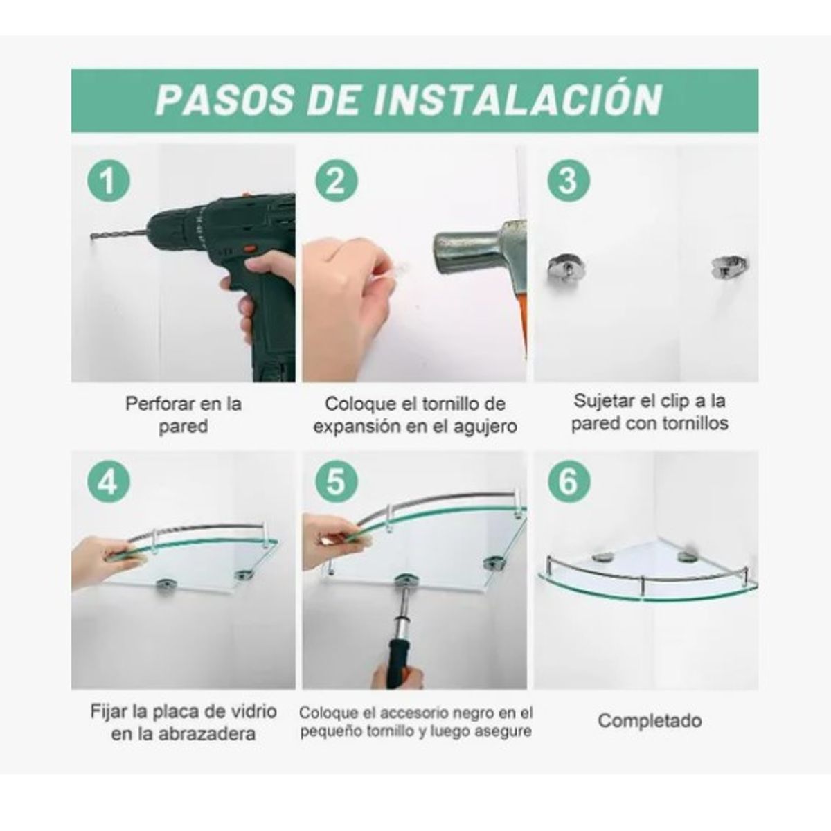 OFERTABKN - Pack 4 Organizador Repisa Esquineras De Vidrio Ducha Estante