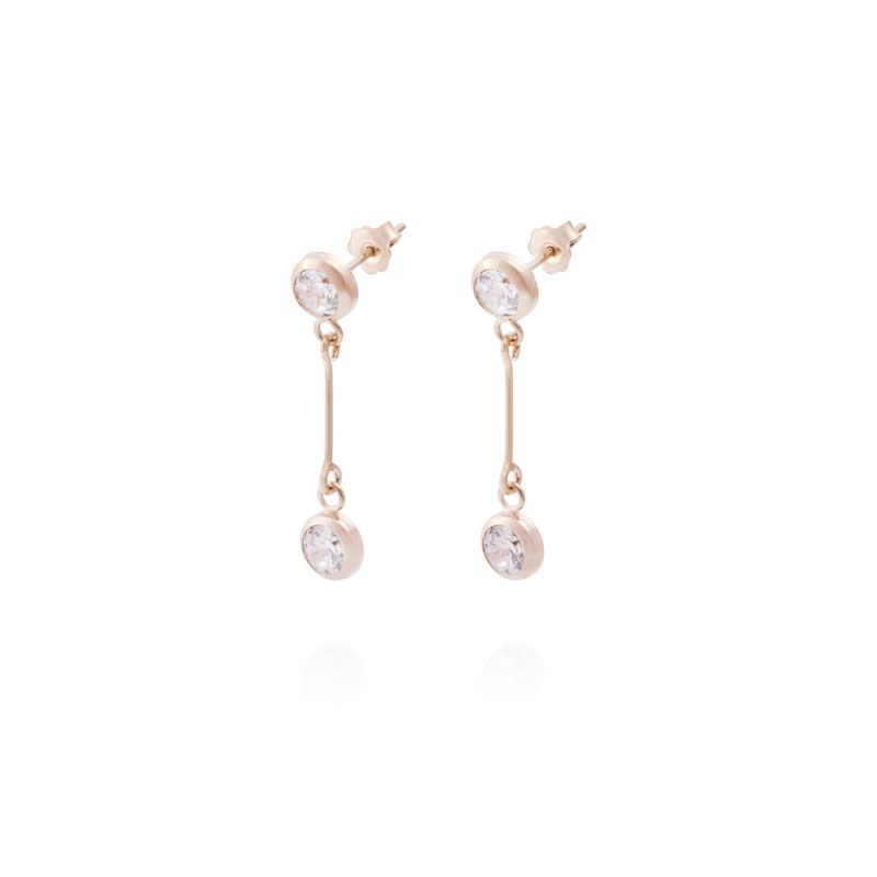 JB JOYAS BARON - Aros en Oro Miel 18kt Colgante Circón