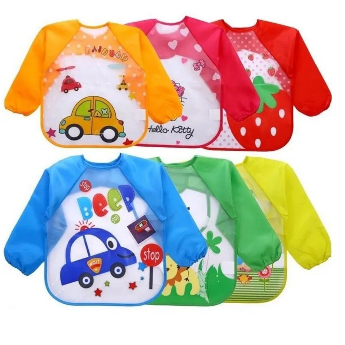 GENERICO - Baberos silicona bebe Delantal manga larga Color Niño