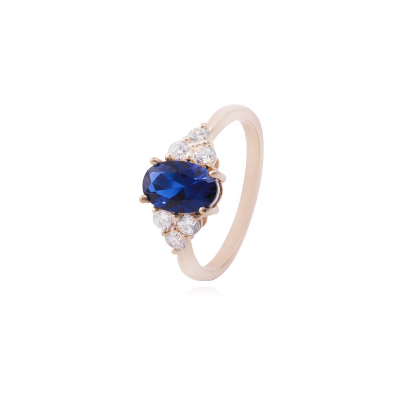 JB JOYAS BARON - Anillo en Oro Miel 18kt Aurora Azul