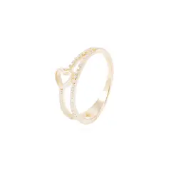 JB JOYAS BARON - Anillo de Oro 18Kt Circon y Corazon