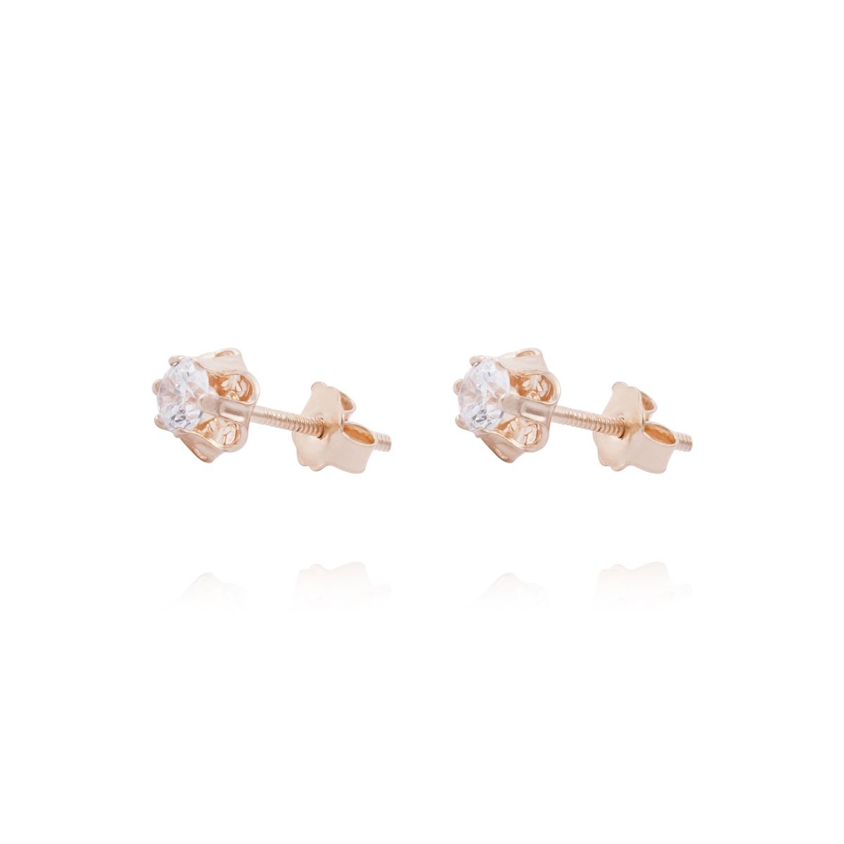 JB JOYAS BARON - Aros en Oro Miel 18kt Circón 4mm
