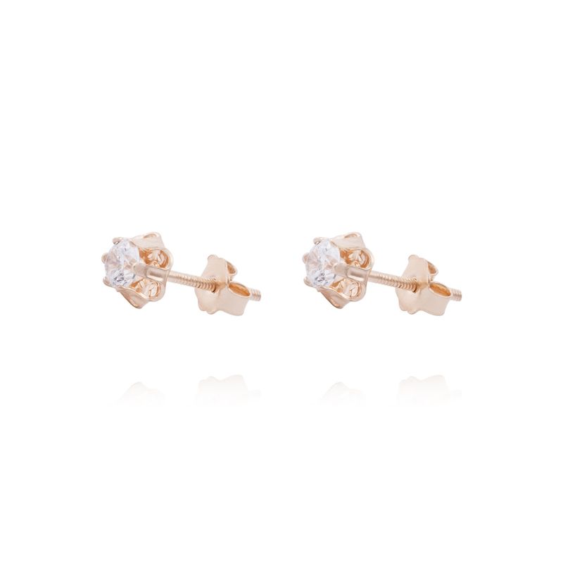 JB JOYAS BARON - Aros en Oro Miel 18kt Circón 4mm