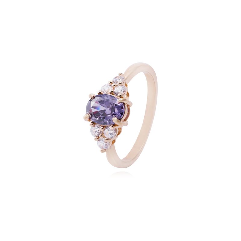 JB JOYAS BARON - Anillo en Oro Miel 18kt Encanto Amatista
