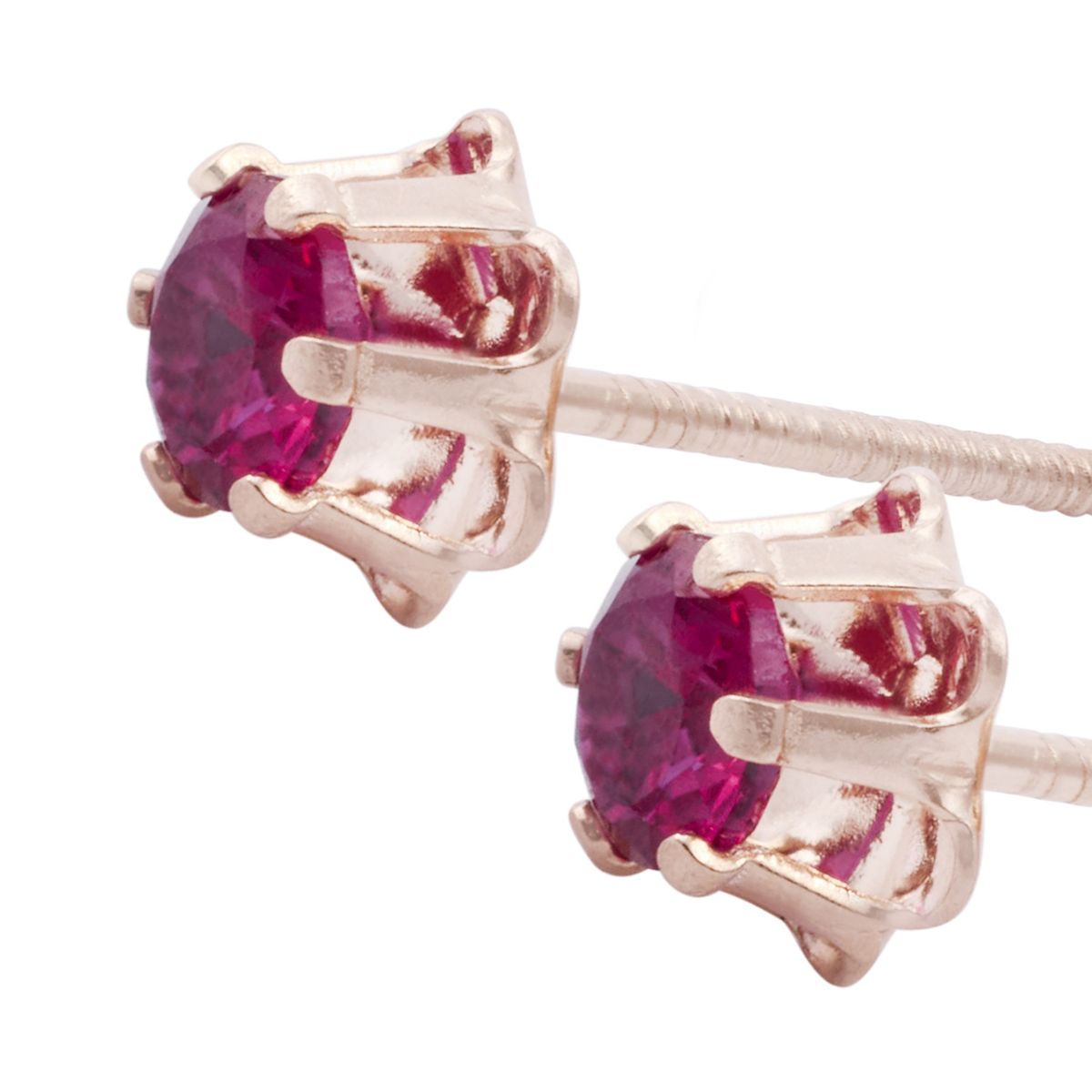 JB JOYAS BARON - Aros en Oro Miel 18kt Rubí 4mm