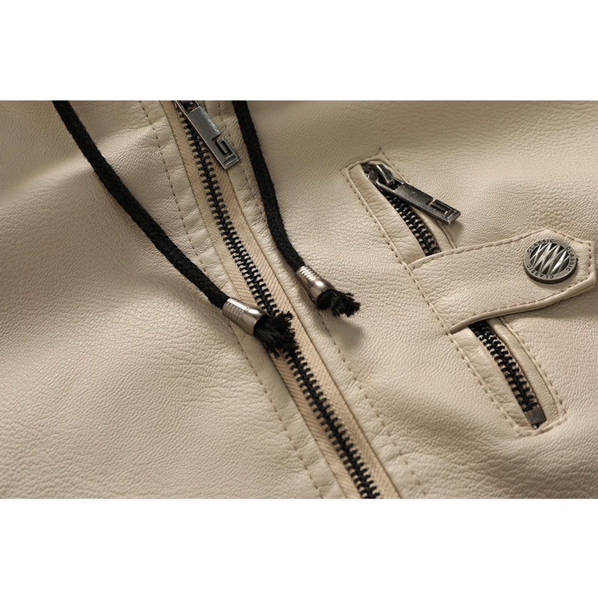 GIOIO - Chaqueta Sintética Hombre Cuello Alto Forro Polar Capucha Corte Preciso Urbana​