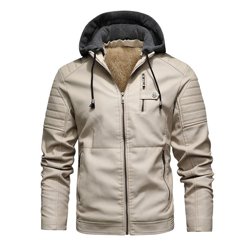 GIOIO - Chaqueta Sintética Hombre Cuello Alto Forro Polar Capucha Corte Preciso Urbana​