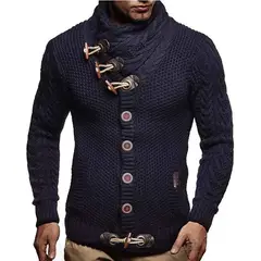 GIOIO - Suéter Abrigo Hombre Talla Grande Cuello Alto Botonado Urbano Elegante​