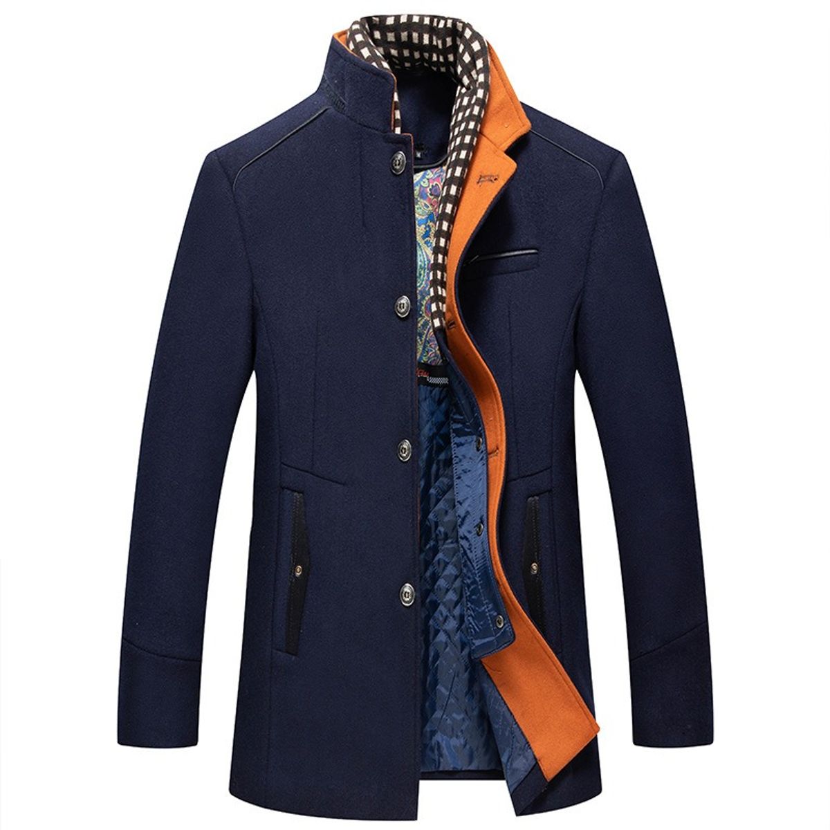 GIOIO - Abrigo Hombre Lana Pura Plegado Perfecto Urbano Elegancia Corte Preciso​