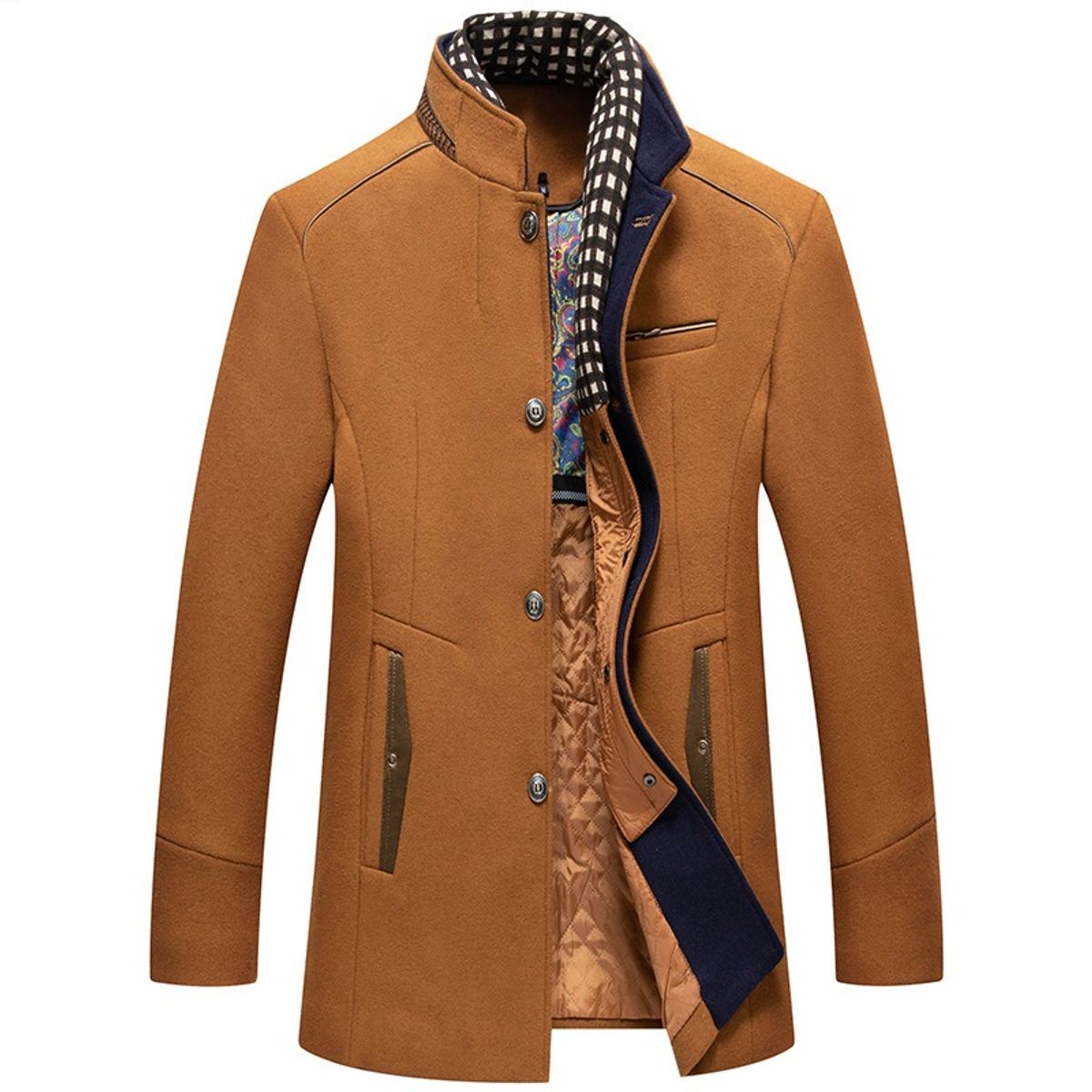 GIOIO - Abrigo Hombre Lana Pura Plegado Perfecto Urbano Elegancia Corte