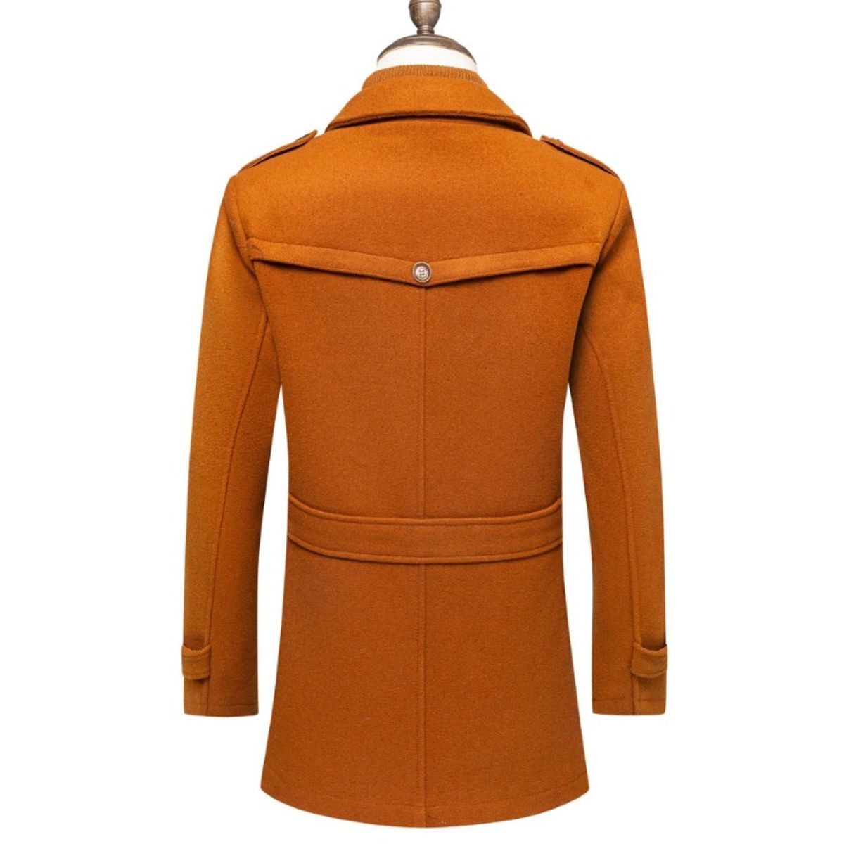 GIOIO - Abrigo Hombre Lana Doble Cuello Cremallera Vertical Urbano Elegante