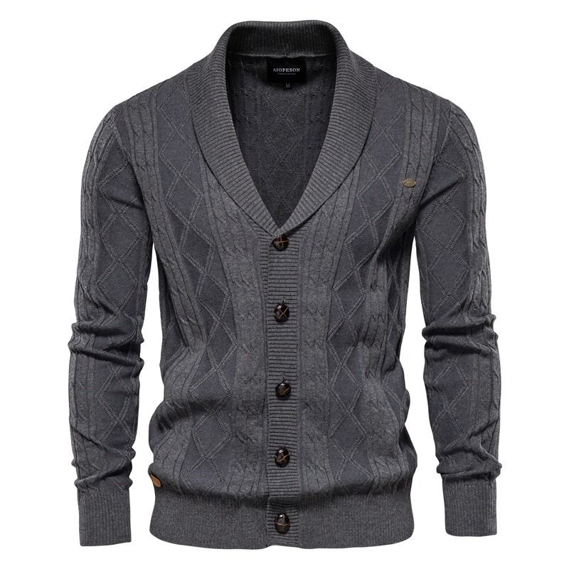 GIOIO - Suéter Hombre Cuello V Grueso Minimalista Asiático Urbano Premium​