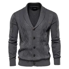 GIOIO - Suéter Hombre Cuello V Grueso Minimalista Asiático Urbano Premium​