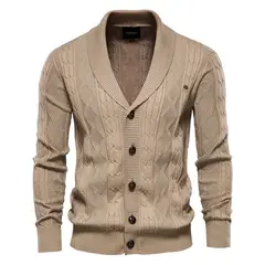 GIOIO - Suéter Hombre Cuello V Grueso Minimalista Asiático Urbano Premium​
