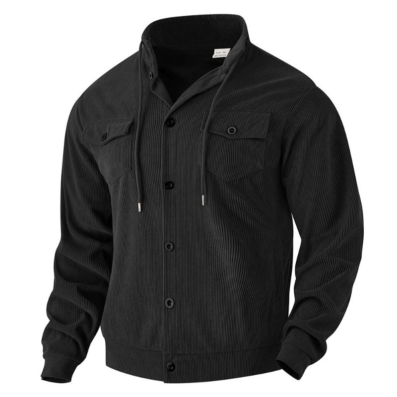 GIOIO - Chaqueta Pana Hombre Vintage USA Solapa Bolsillos Tácticos Urbana​