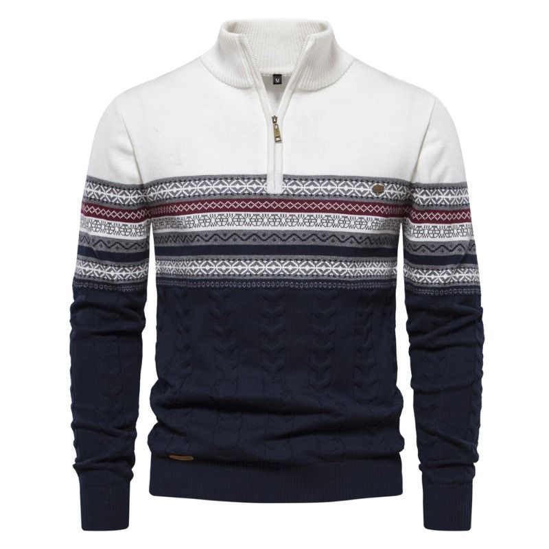 GIOIO - Suéter Hombre Cuello Alto Media Cremallera Tejido Premium Urbano Versátil​