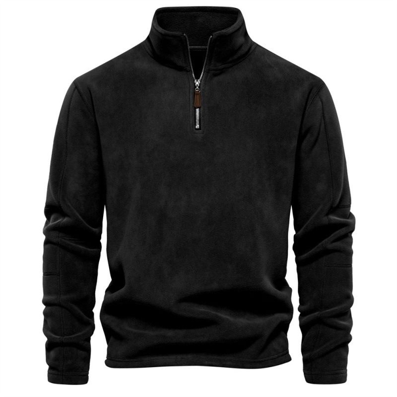 GIOIO - Canguro Polar Hombre Media Cremallera Cuello Alto Liso Urbano