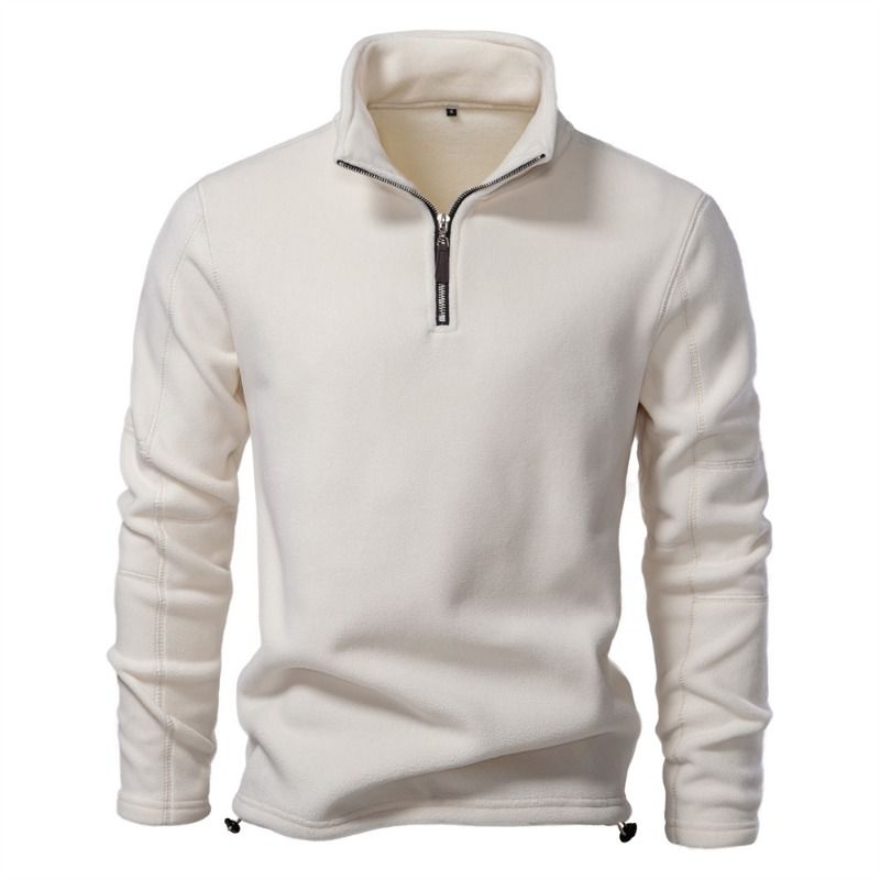 GIOIO - Canguro Polar Hombre Media Cremallera Cuello Alto Liso Urbano