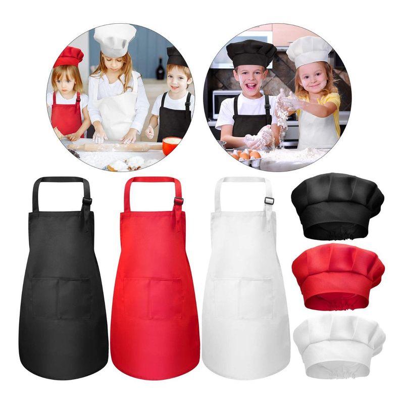 GENERICO - Juego Infantil de Delantales y Gorro Chef - 3 Colores