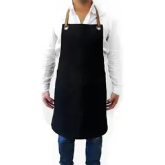 GENERICO - Pechera Jeans Negro con Ajuste de Cuello y Cintura