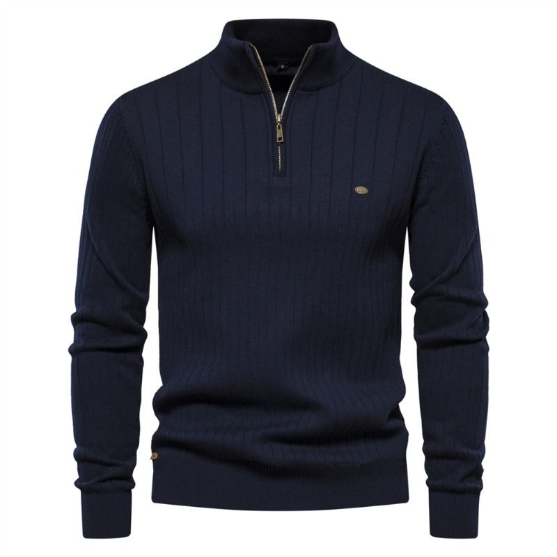 GIOIO - Chaqueta Hombre Cuello Mao Media Cremallera Tejido Ajustado Premium​