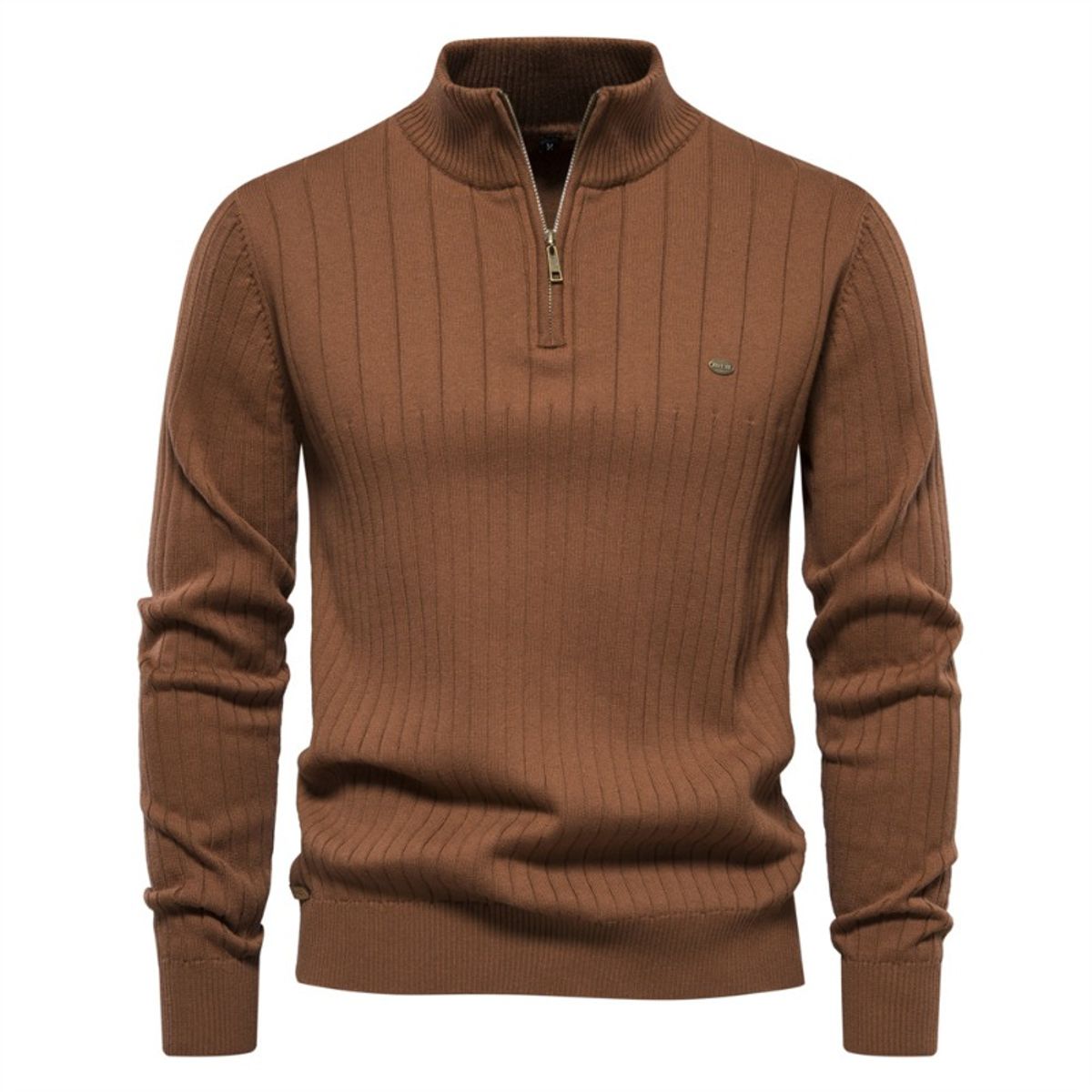 GIOIO - Chaqueta Hombre Cuello Mao Media Cremallera Tejido Ajustado Premium​