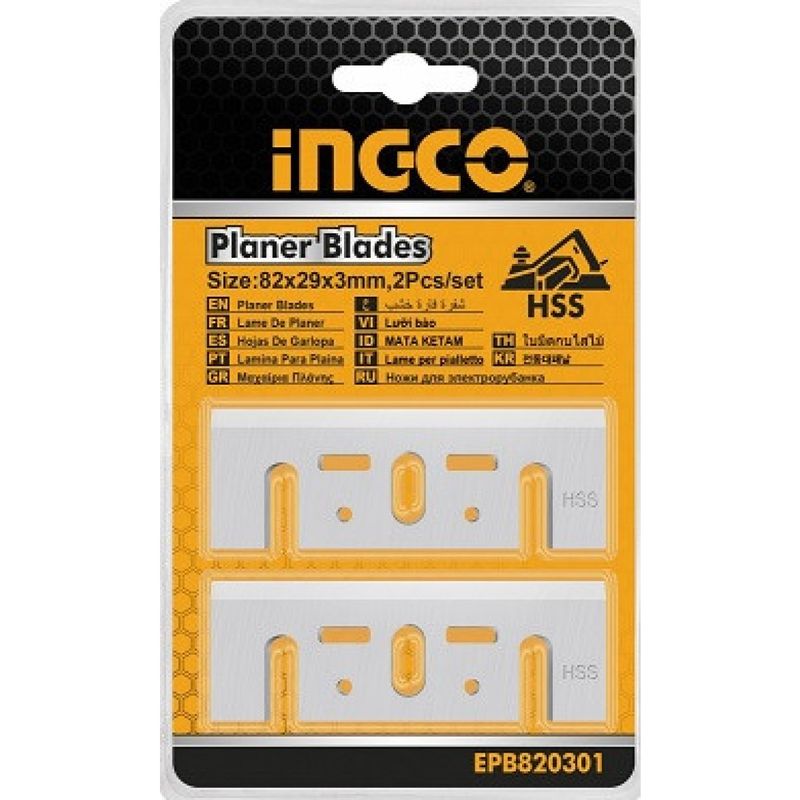 GENERICO - Cuchillo para cepillo 82x29x3mm juego 2 piezas Ingco