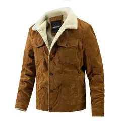 GIOIO - Chaqueta Hombre Pana Abrigada Casual Moderna Ajustada Premium​