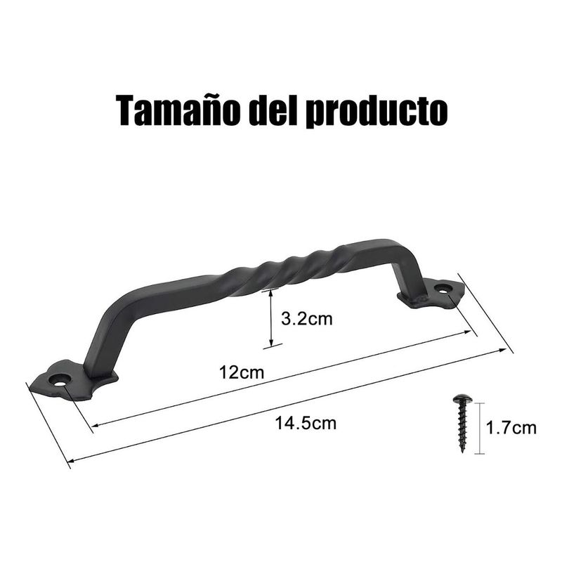 GENERICO - Tiradores Vintage de Acero para Puertas y Cajones Pack de 4
