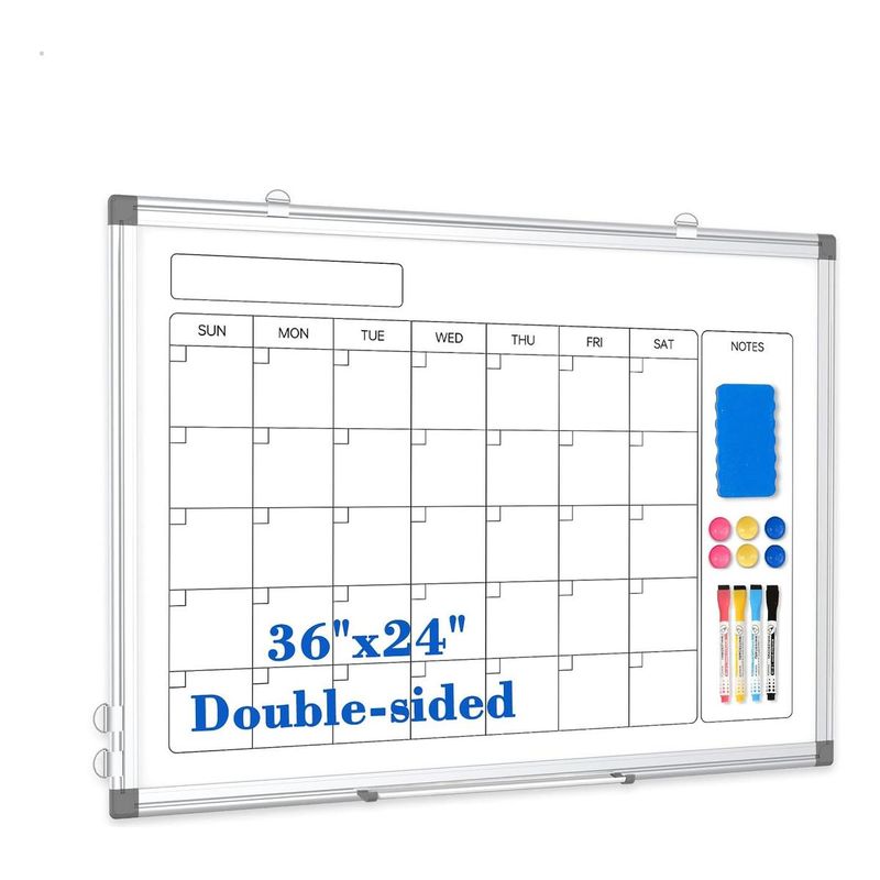 GENERICO - Calendario Magnético de Pizarra Blanca 36x24 para Organizar