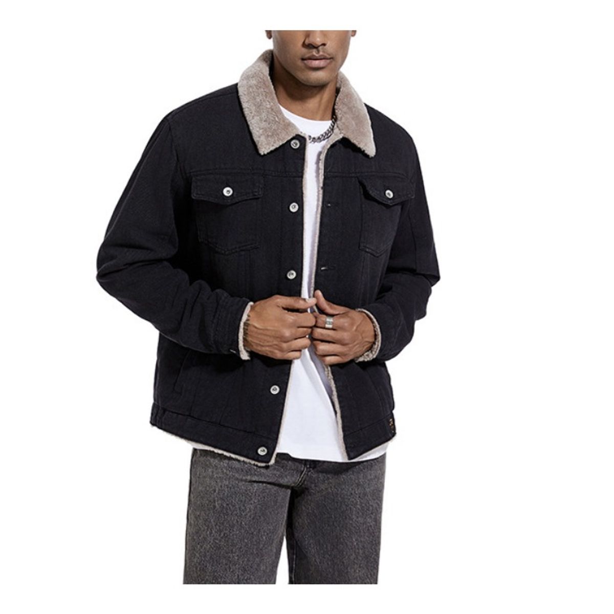 GIOIO - Chaqueta Vaquera Hombre Abrigada Urbano Moderno Premium​