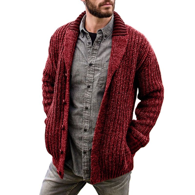 GIOIO - Cárdigan Hombre Liso Premium Manga Larga Urbano Versátil​